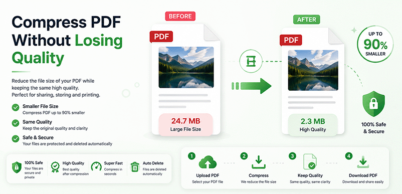 Compress PDF without losing quality – free online tool with DonePDF