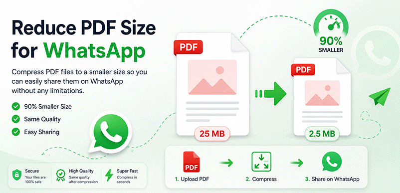Reduce PDF size for WhatsApp – compress PDF online free with DonePDF